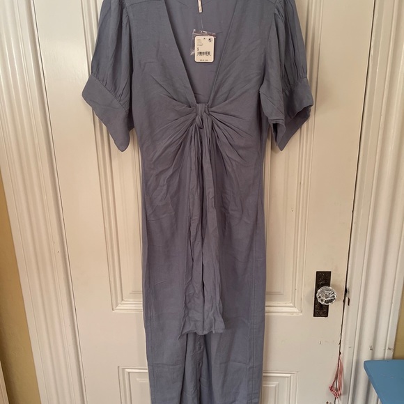 *SOLD* Free People Vintage Summer Midi Dress Blue Small NWT. - Picture 3 of 5